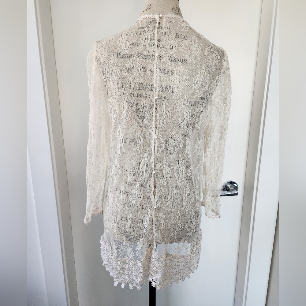 60s Antique lace lingerie dress - Picture 4 of 8
